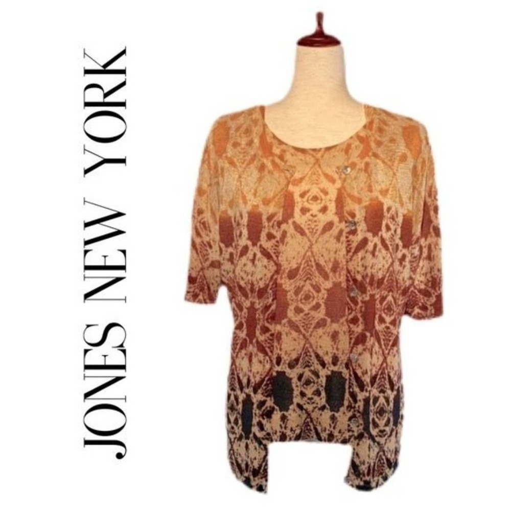 JONES NEW YORK 2 PC AUTUMNAL COLOR SWEATER SET M